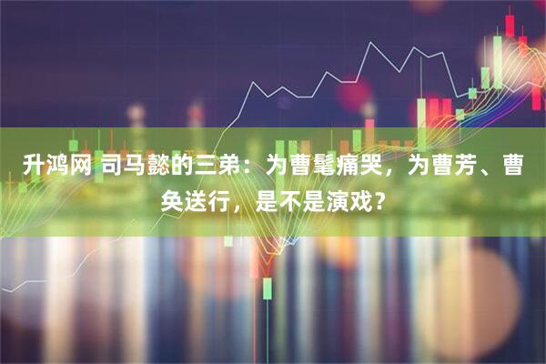 升鸿网 司马懿的三弟：为曹髦痛哭，为曹芳、曹奂送行，是不是演戏？