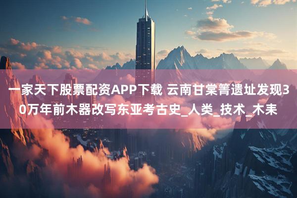 一家天下股票配资APP下载 云南甘棠箐遗址发现30万年前木器改写东亚考古史_人类_技术_木耒