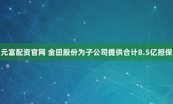 元富配资官网 金田股份为子公司提供合计8.5亿担保